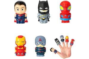 RONIAVL Superhero Finger Puppets for Kids, Figures Finger Puppets Toys Set,for Birthday Party Cosplay Boys and Girls Birthday Party Present 5 Pcs