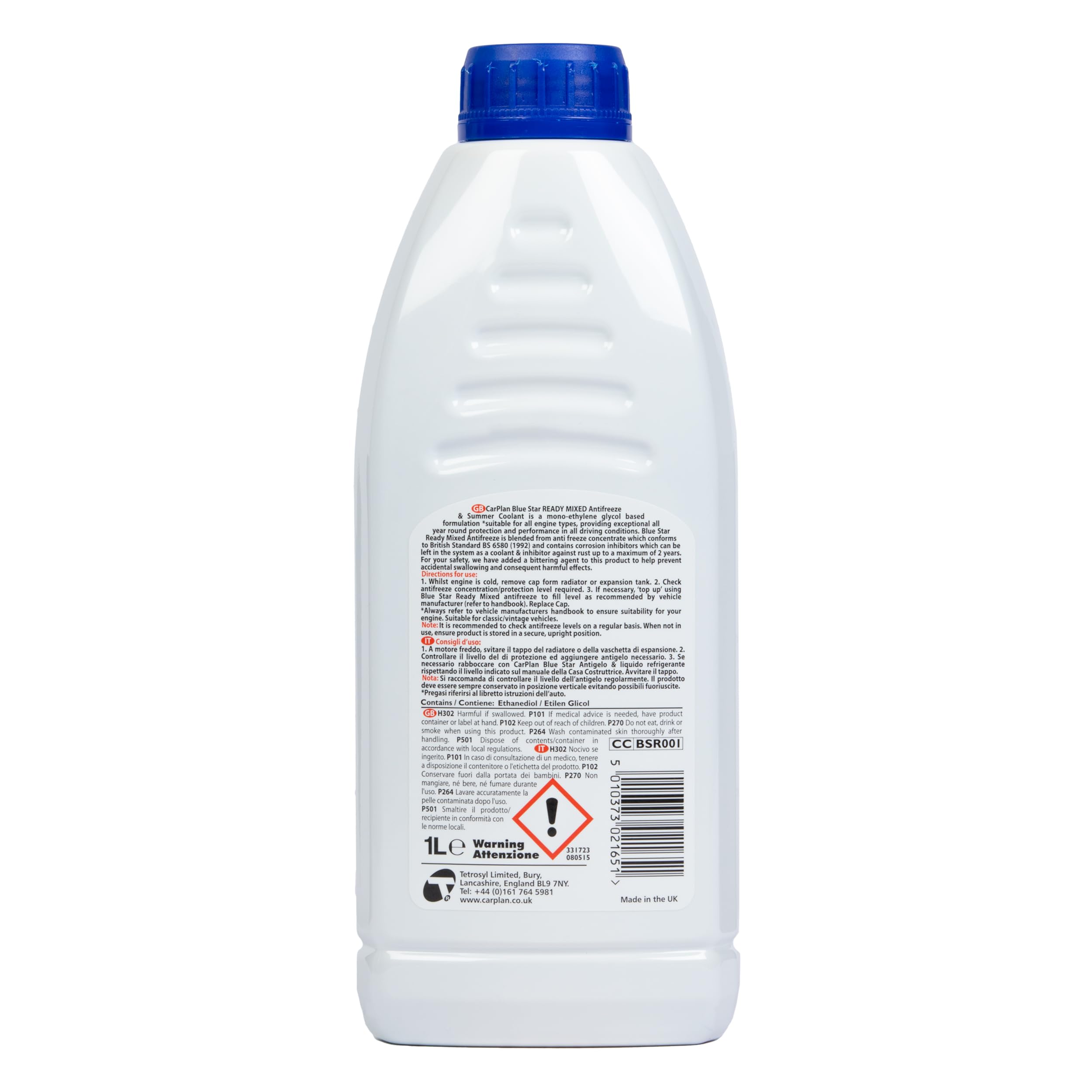 CarPlan 101568666 CarPlan Bluestar Ready Mixed Antifreeze 1L