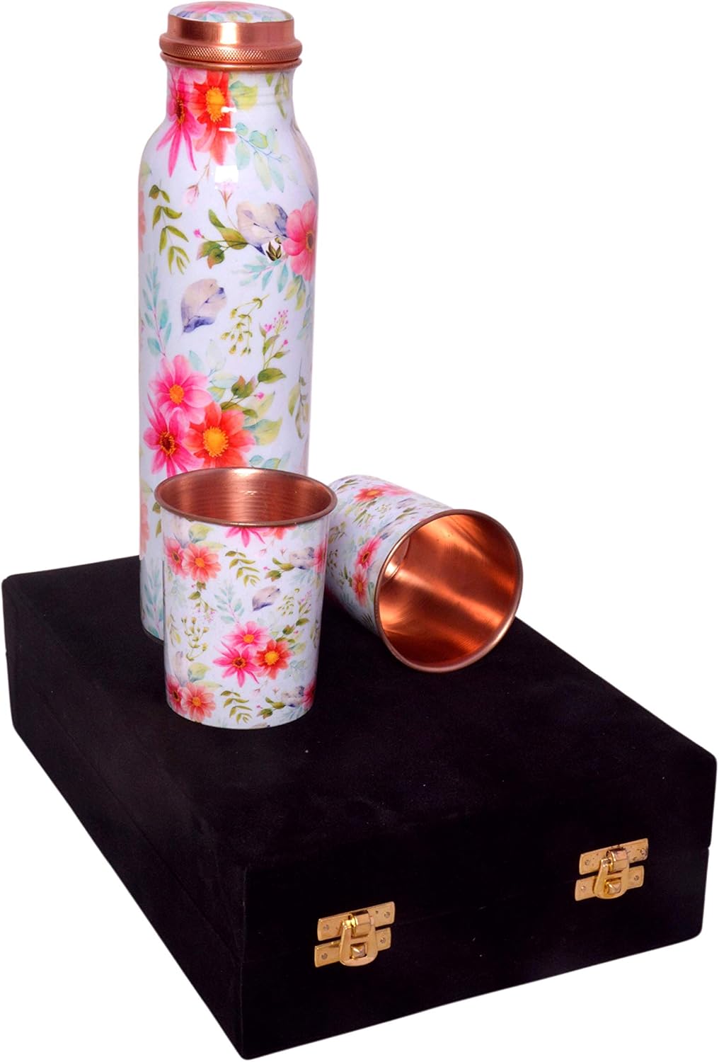 Blessing Store Copper 1 Liter Water Bottle with 350 ML Copper Glass