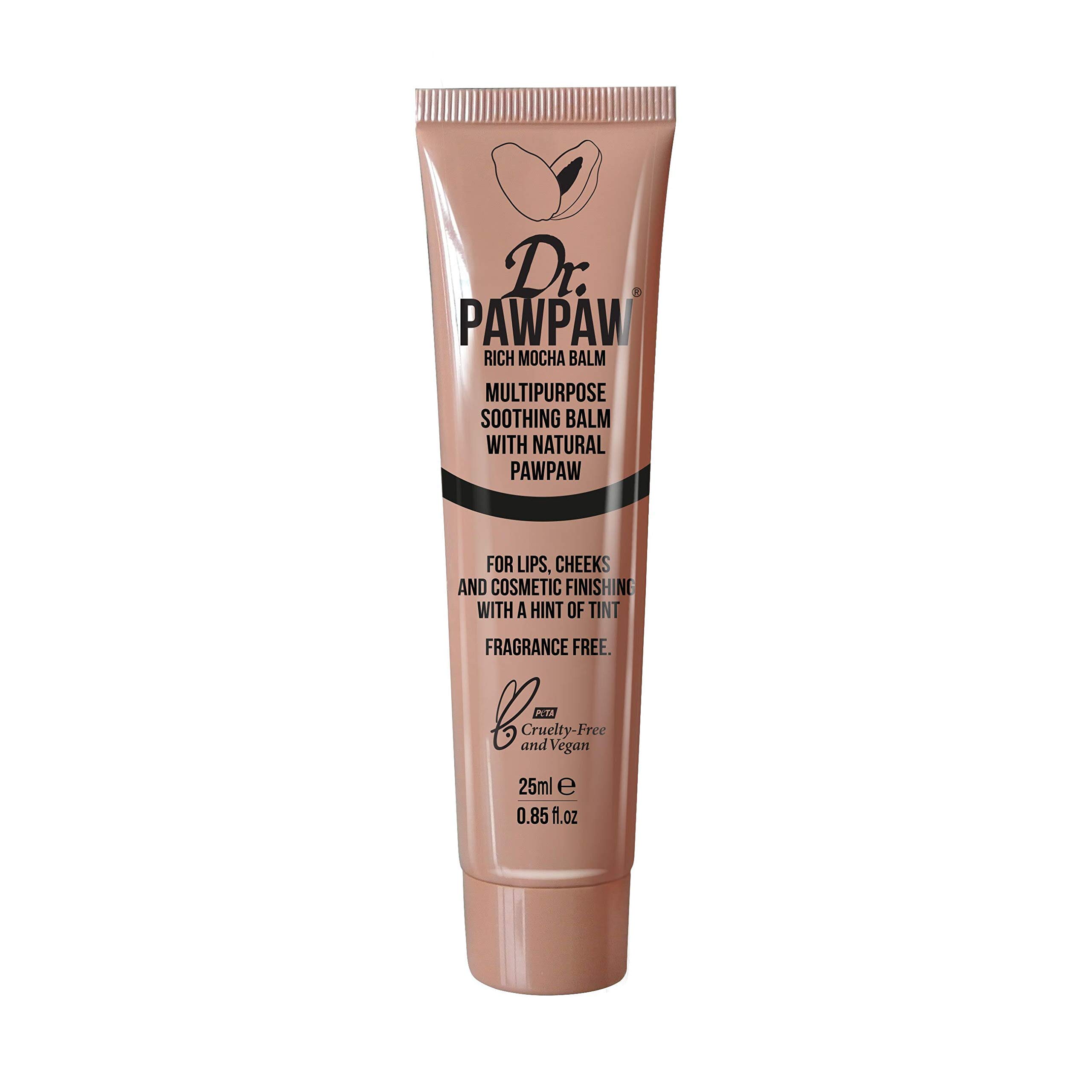 Dr.PAWPAW Rich Mocha, Multi-Purpose Natural No Fragrance Balm for Hydrating Lips, Skin, Hair, Cuticles, Nails & Beauty Finishing (25 ml)