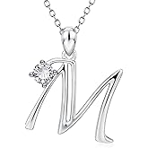 YFN Initial Necklace Sterling Silver Letters 26 Alphabet Pendant Necklace Jewelry