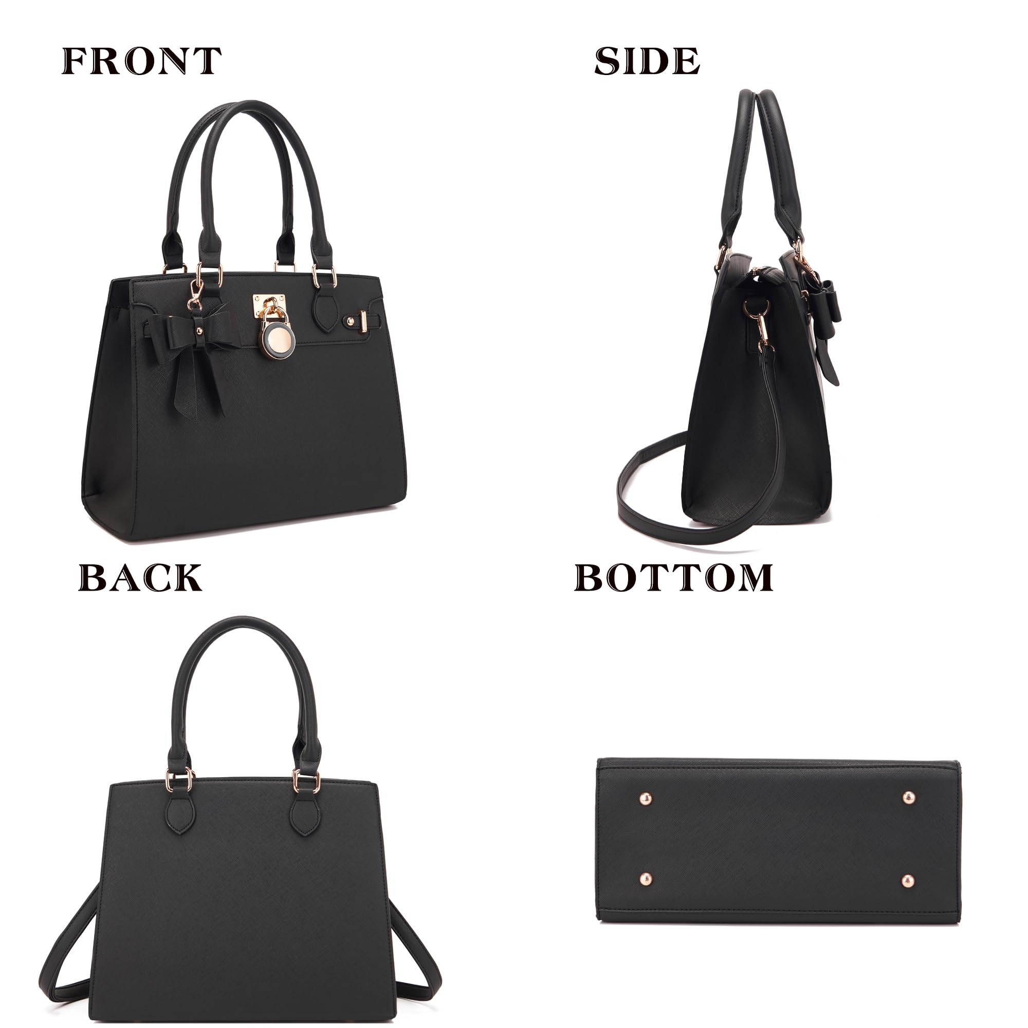 Qiyuer Women Handbags Set Top Handle Satchel Tote Shoulder Work Bag Ladies Purses With Matching Clutch Wallet 2PCS