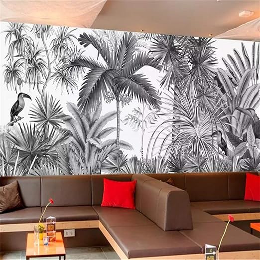 Bizi Wandtattoos Tapete European Retro Handbemalte Schwarz Weiss Knochenbuschel Dschungel Wandbild Tv Hintergrund Wand 300 210cm 300 210 Cm Amazon De Baumarkt
