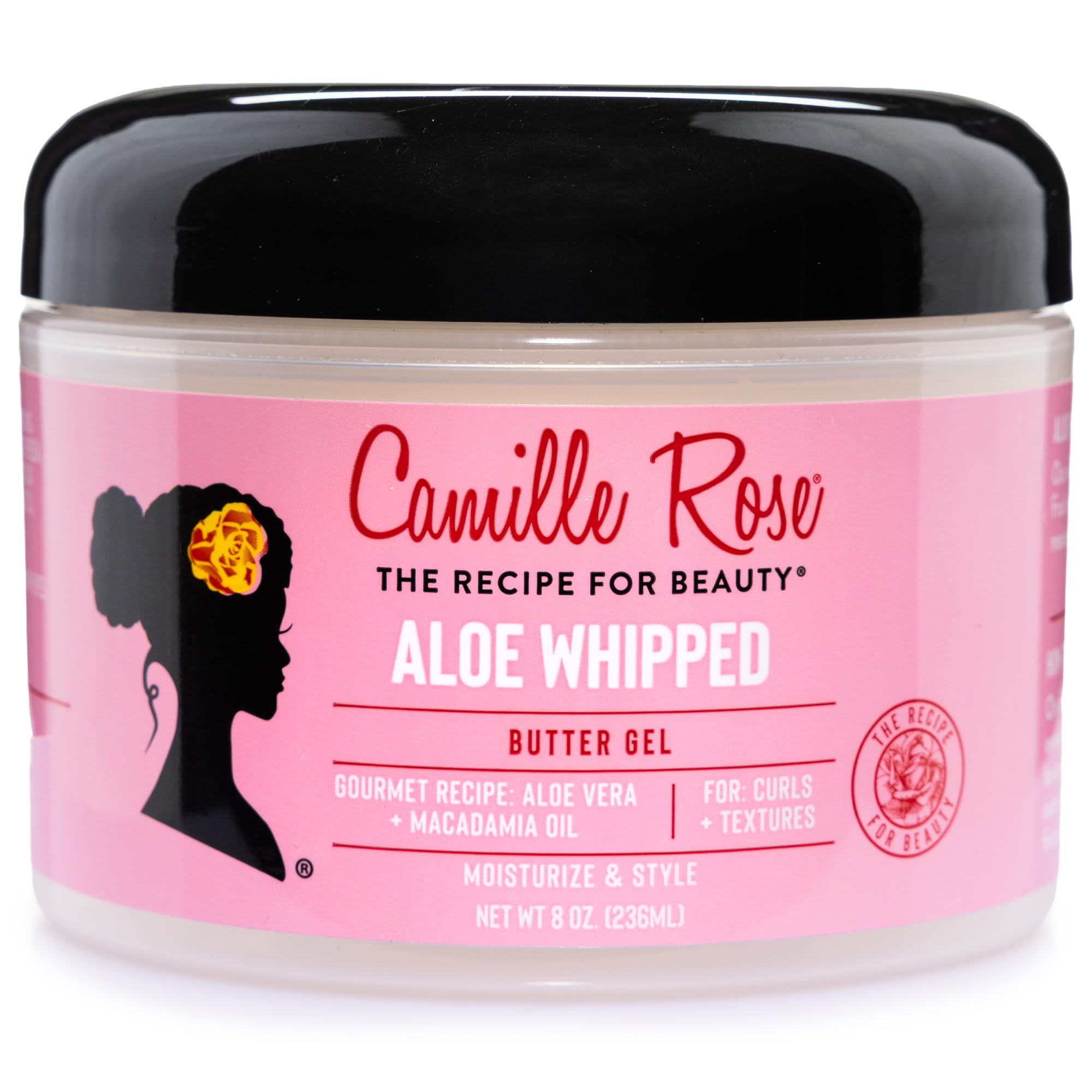 Camille Rose Aloe Whipped Butter Hair Styling Gel, All Curl Types, Style and Nourish, Aloe Vera and Macadamia Oil, 240 ml (Pack of 1)