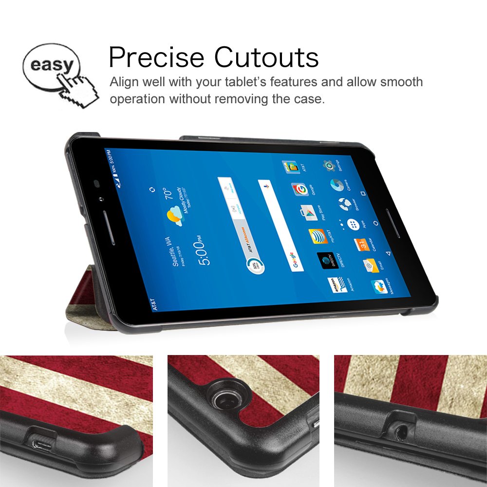 For AT&T Trek 2 HD 8" (6461A) / ZTE Trek 2 HD (K88) PU Leather Case