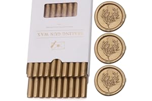Antique Gold Wax Seal Sticks 20pcs, Andotopee Glue Gun Wax Seal Sticks for Wax Seal Stamp, Premium Sealing Wax for Envelope L