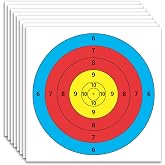 MOLFUJ Archery Targets Paper, 20pcs/50pcs Bow and Arrow Targets for Hunting Backyard, Archery Target Practice Accessories(10 Rings/5 Rings,16x16/15.7x15.7in)