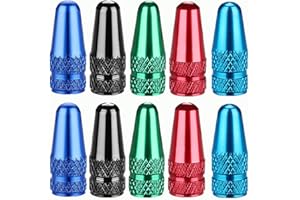 BRANDLESS Presta Bike Valve Stem Caps Aluminum Alloy Multi Color Metal Bike Tire Caps Air Dust Covers-Used on Presta/French Valves, for MTB, Mountain Bike, Road Bike, Bicycles (10 Pack)