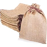 LYSXP 50PCS Burlap Bags with Drawstring，7x9 Inch Drawstring Gift Bag Jewelry Pouches for Wedding Party Favors, DIY Craft Christmas Presents