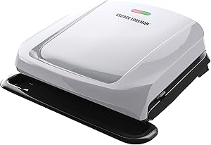 George Foreman GRP1060P Indoor Electric Grill, 4-Serving, Platinum