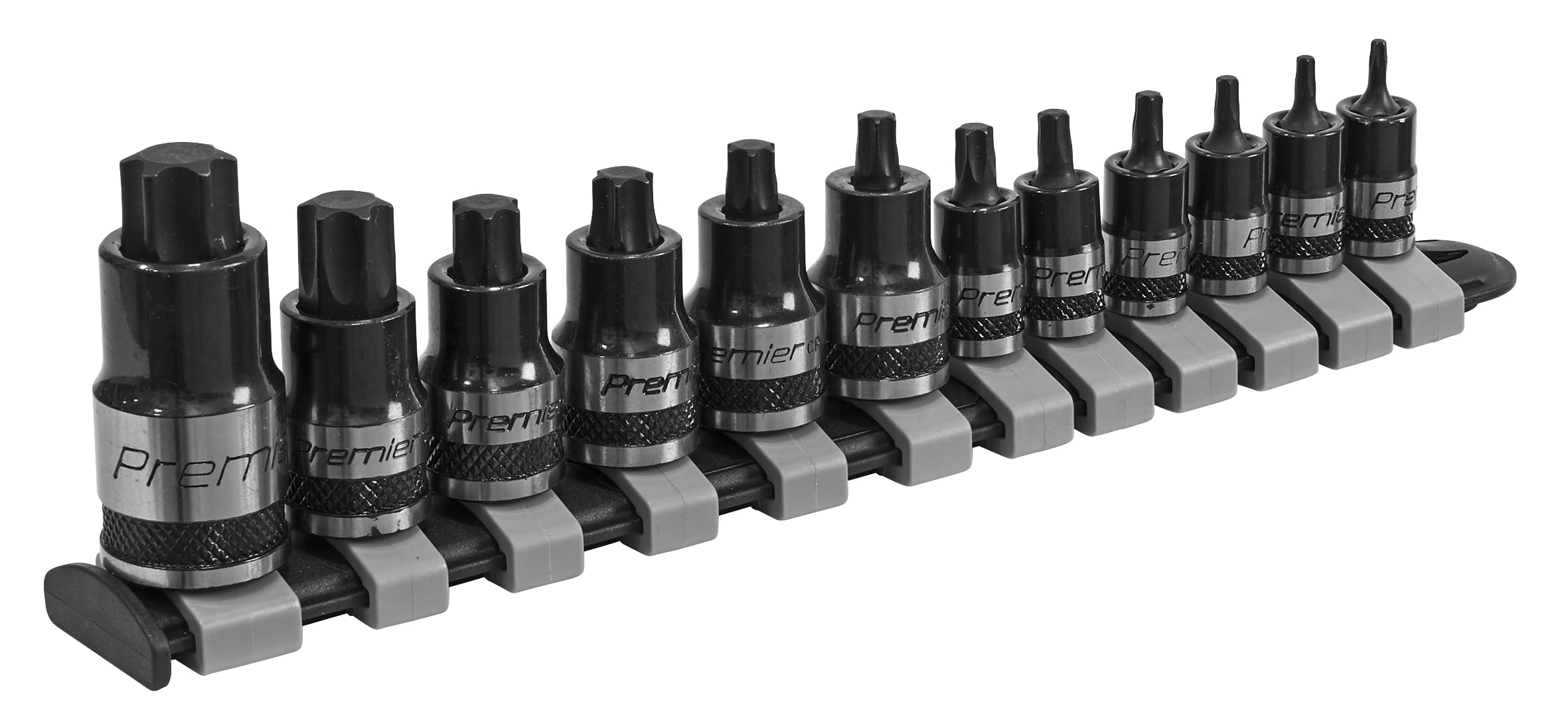 Sealey AK6228B 12pc 1/4", 3/8" & 1/2"Sq Drive Stubby TRX-Star* Socket Bit Set