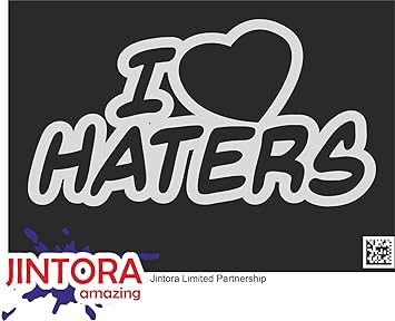 Jintora Sticker Decal Jdm Die Cut I Love Haters 180x99 Mm Jdm Die Cut Car Truck Bus Window Laptop Coach Rear Window Silver Amazon Co Uk Car Motorbike