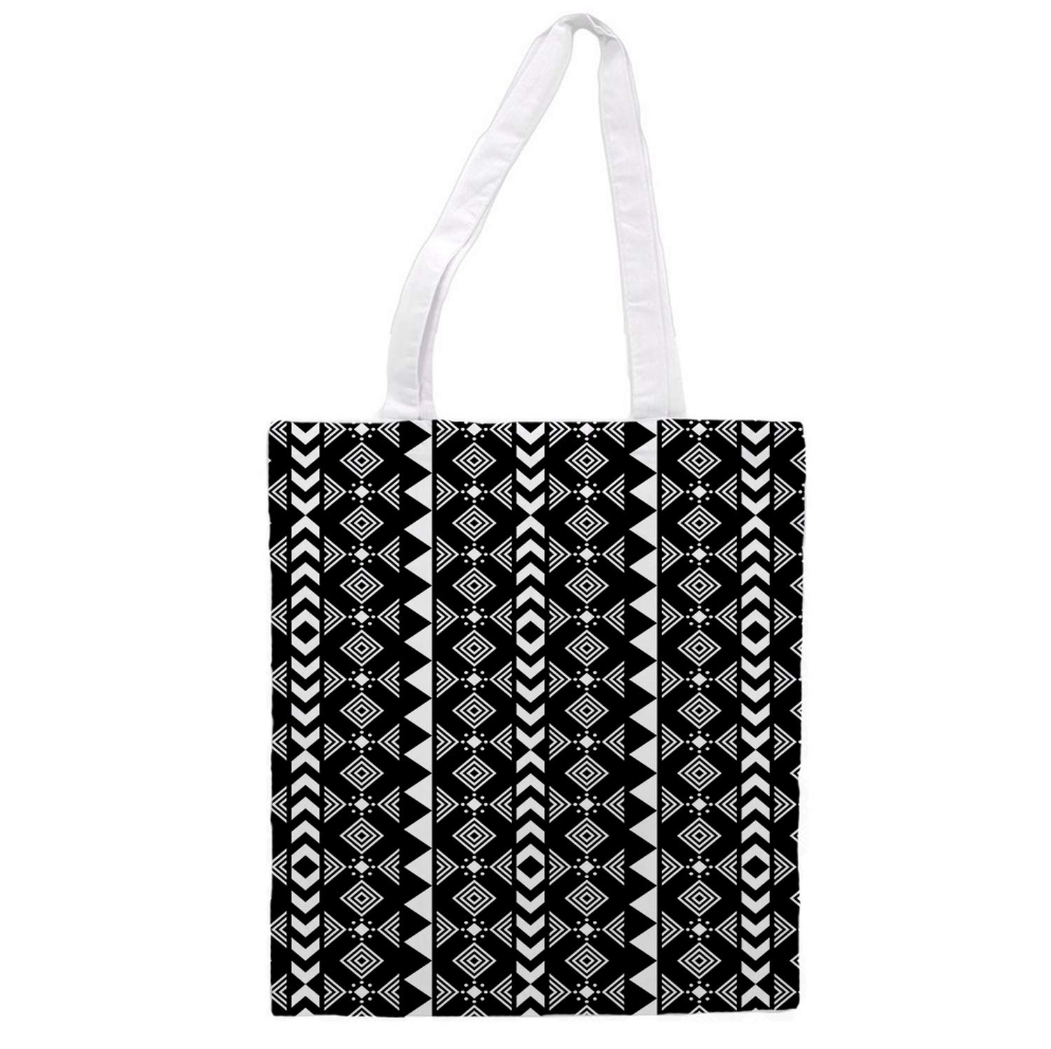 Nacnic Tote bag cloth BLACK AND WHITE TRIBAL. multipurpose shoulder strap