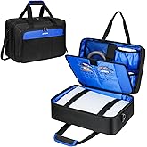 Jaffzora Carrying Case for PS5 PRO/PS5/PS5 Slim, Travel Protective Bag Fits for Playstation 5 Console, Controllers, Game Discs & Gaming Accessories, Black&Blue