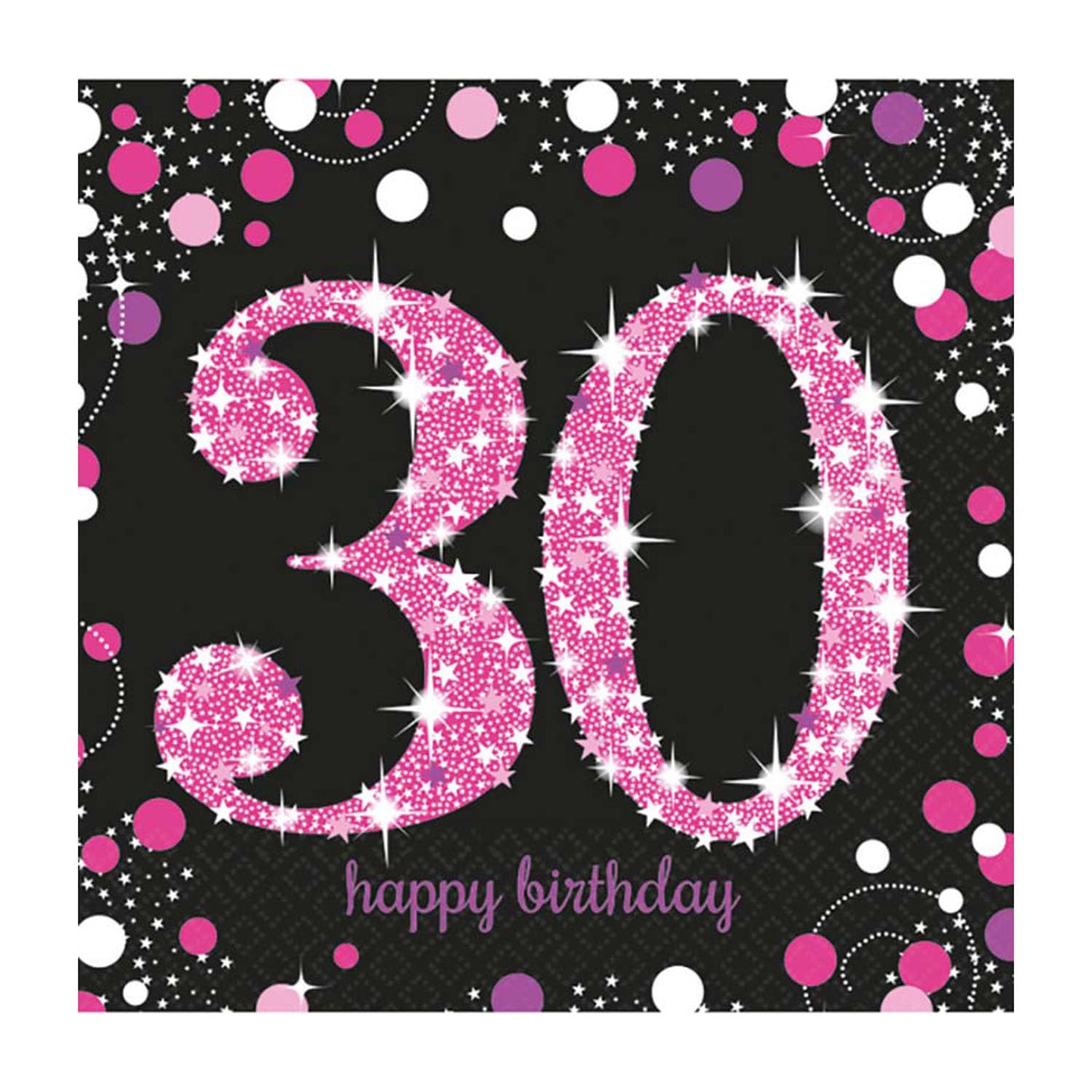 (PKT) Adult Pink Celebration 60th Birthday Luncheon Napkins