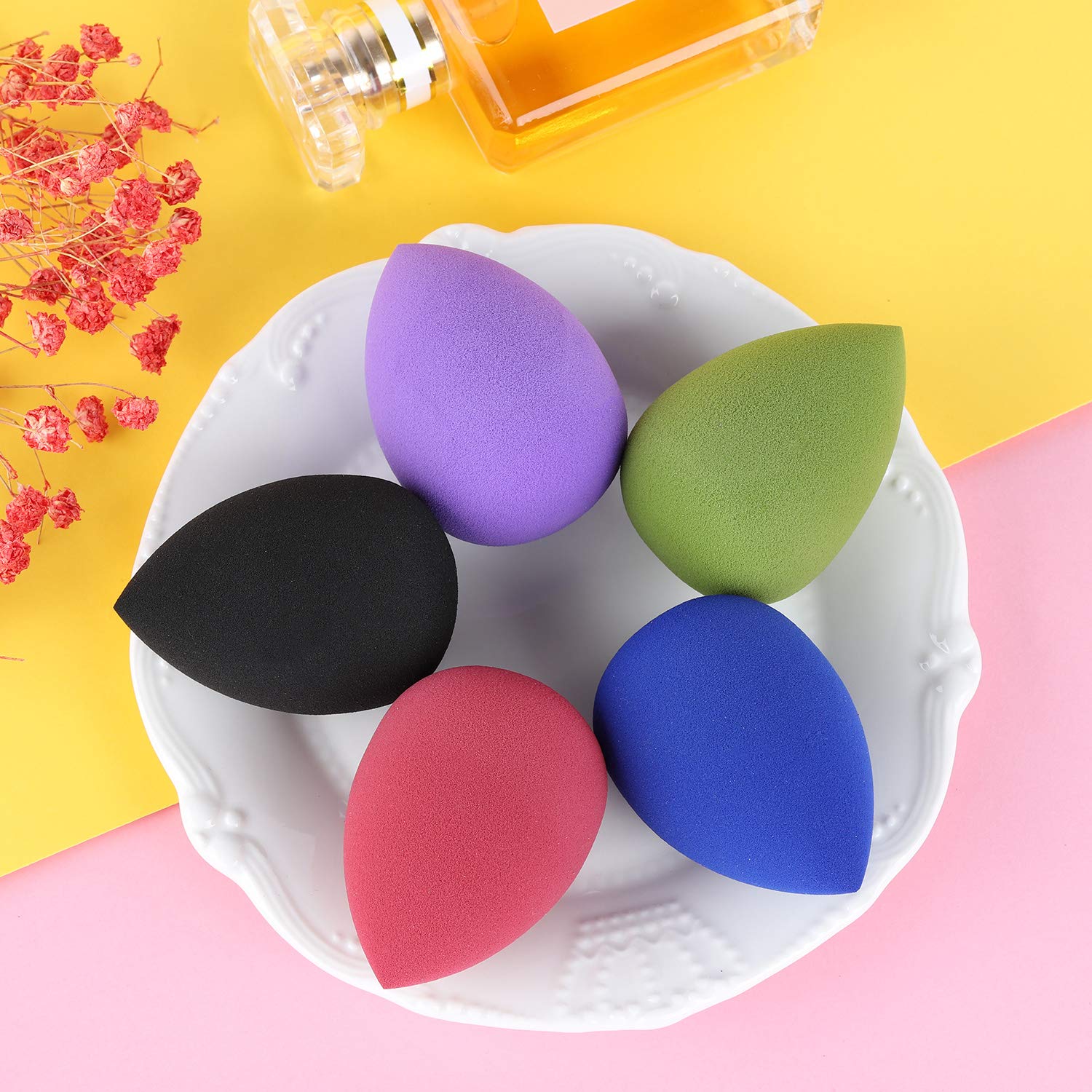10 Packs Makeup Sponge Blender Egg Shaped Foundation Blending Sponge Multi Colored Beauty Sponge Set Flawless for Liquid Cream and Powder : Beauty