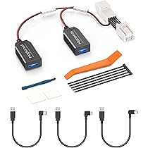 Porsche DashCam Power Adapter - Dual USB Charger From Auto-Dimming Mirror (3-Pin Type F)