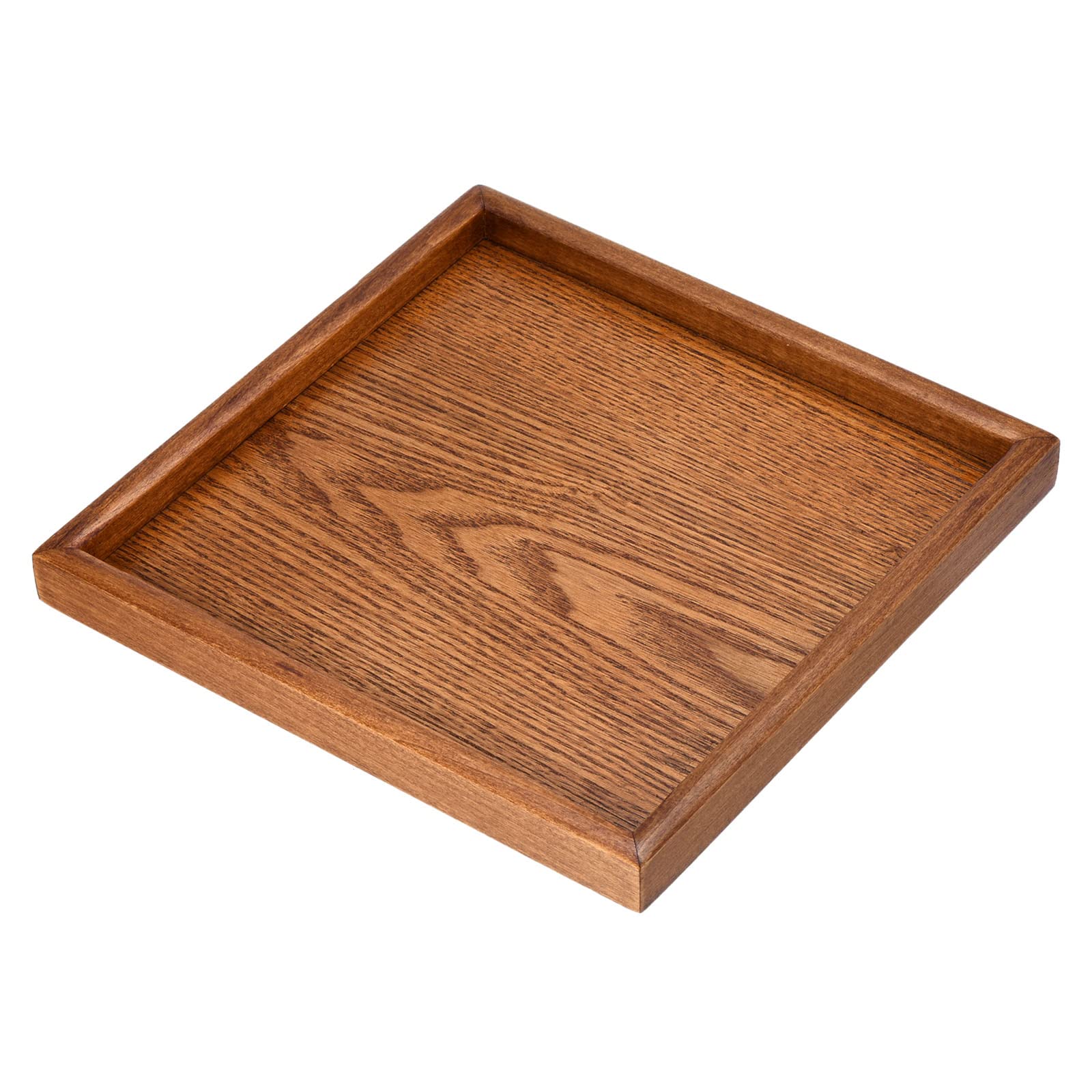 PATIKIL Wood Serving Tray 9.4 Inch, Square Decorative Platter for Home Decor Kitchen Table Candle Holder, Brown