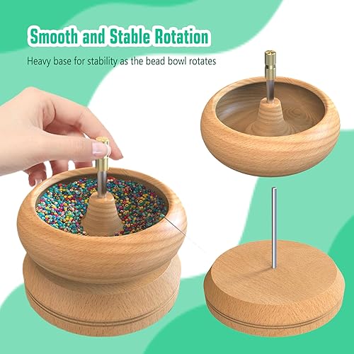 DAFENCHI Bead Spinner for Jewelry Making, Wood Bracelet Spinner