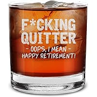 Shop4Ever Quitter Oops, I Mean Happy Retirement! Engraved Whiskey Glass