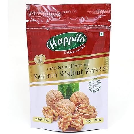 HappiloPremium 100% Natural Kashmiri Walnut Kernels, 200g