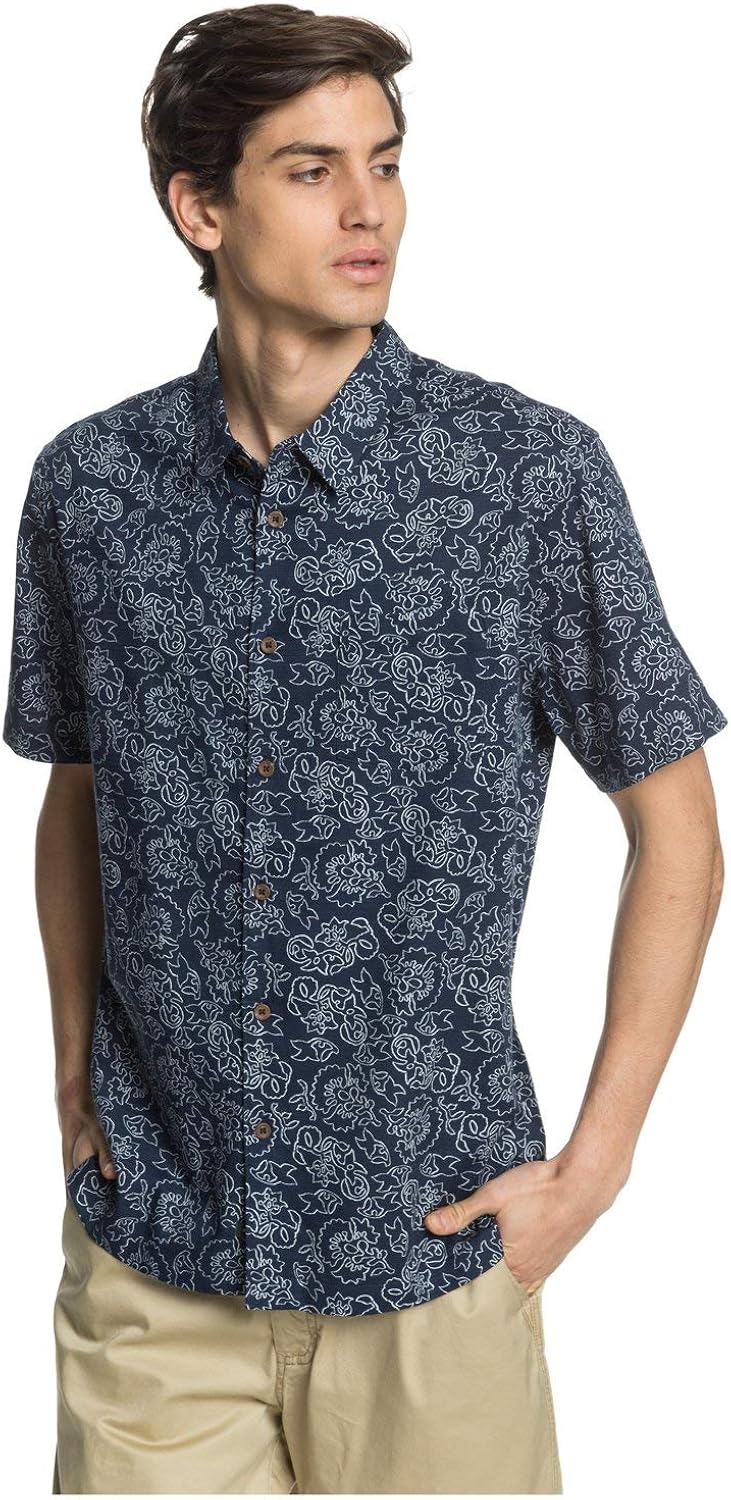 Quiksilver Men's Outlined Garden Woven Button Down Shirt Amazon.co.uk