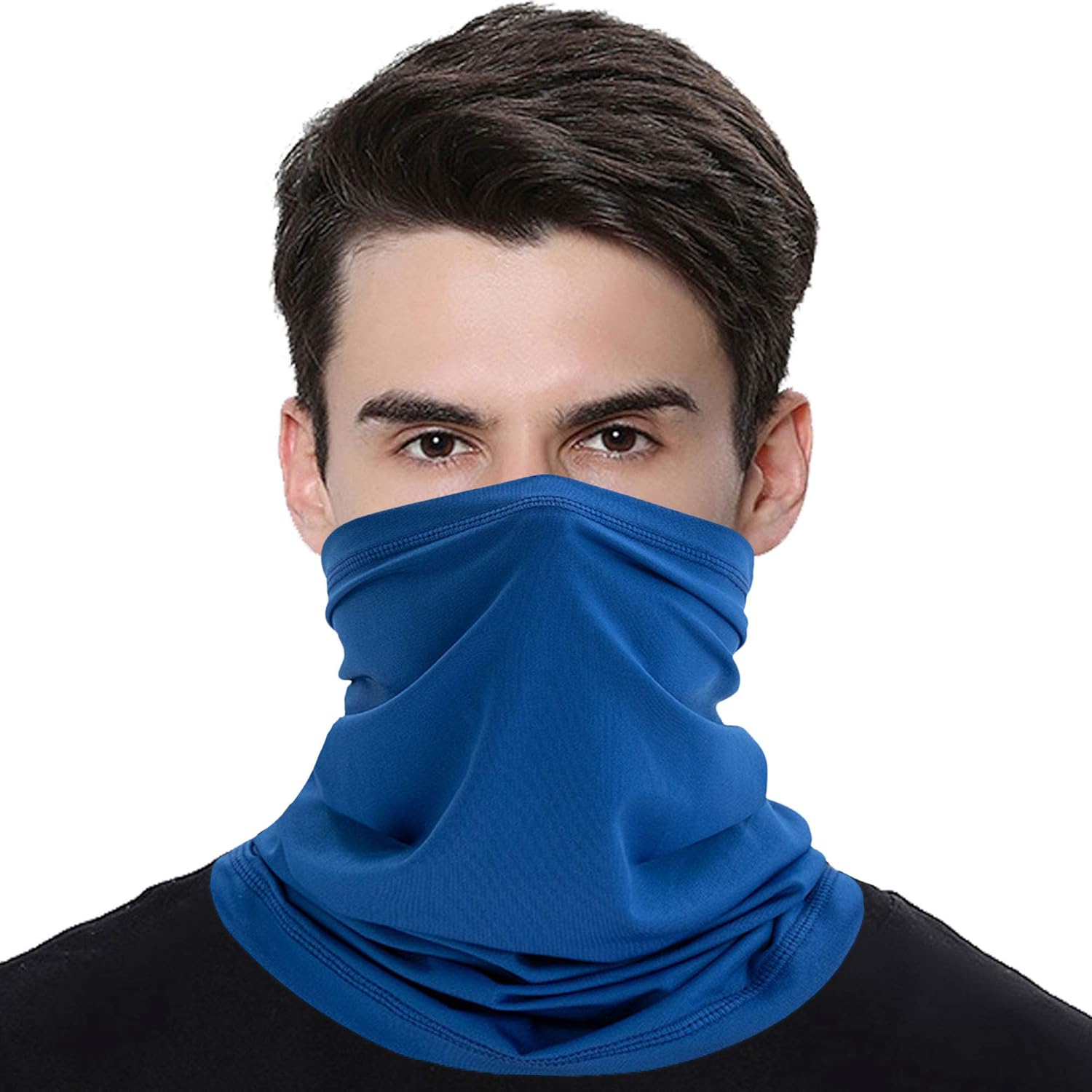 Face Covering Men, Snoods for Men, Blue Bandana, Breathable Odorless