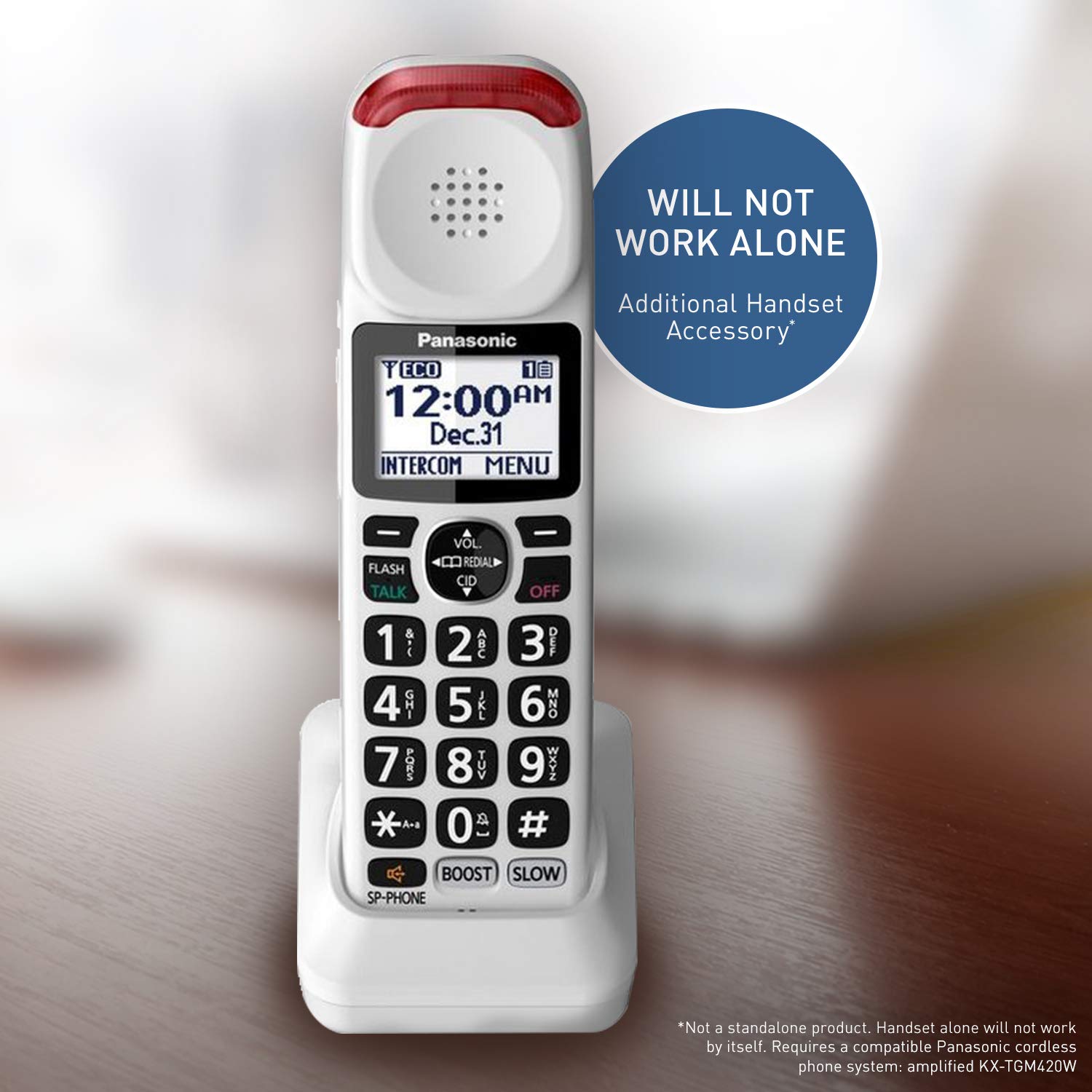 Amazon.com : Panasonic KX-TGMA44W Amplified Additional Cordless Handset for  KX-TGM420W, White : Electronics