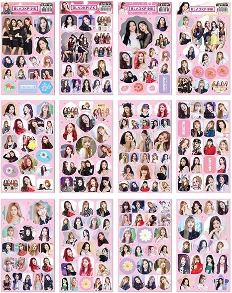 Amazon Com Opopark Juego De 12 Pegatinas De Kpop Exo De Color Rosa Y Negro Got7 Home Kitchen