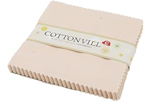 COTTONVILL 30COUNT Cotton Solid Quilting Fabric (5inch square, 05-Sandshell)