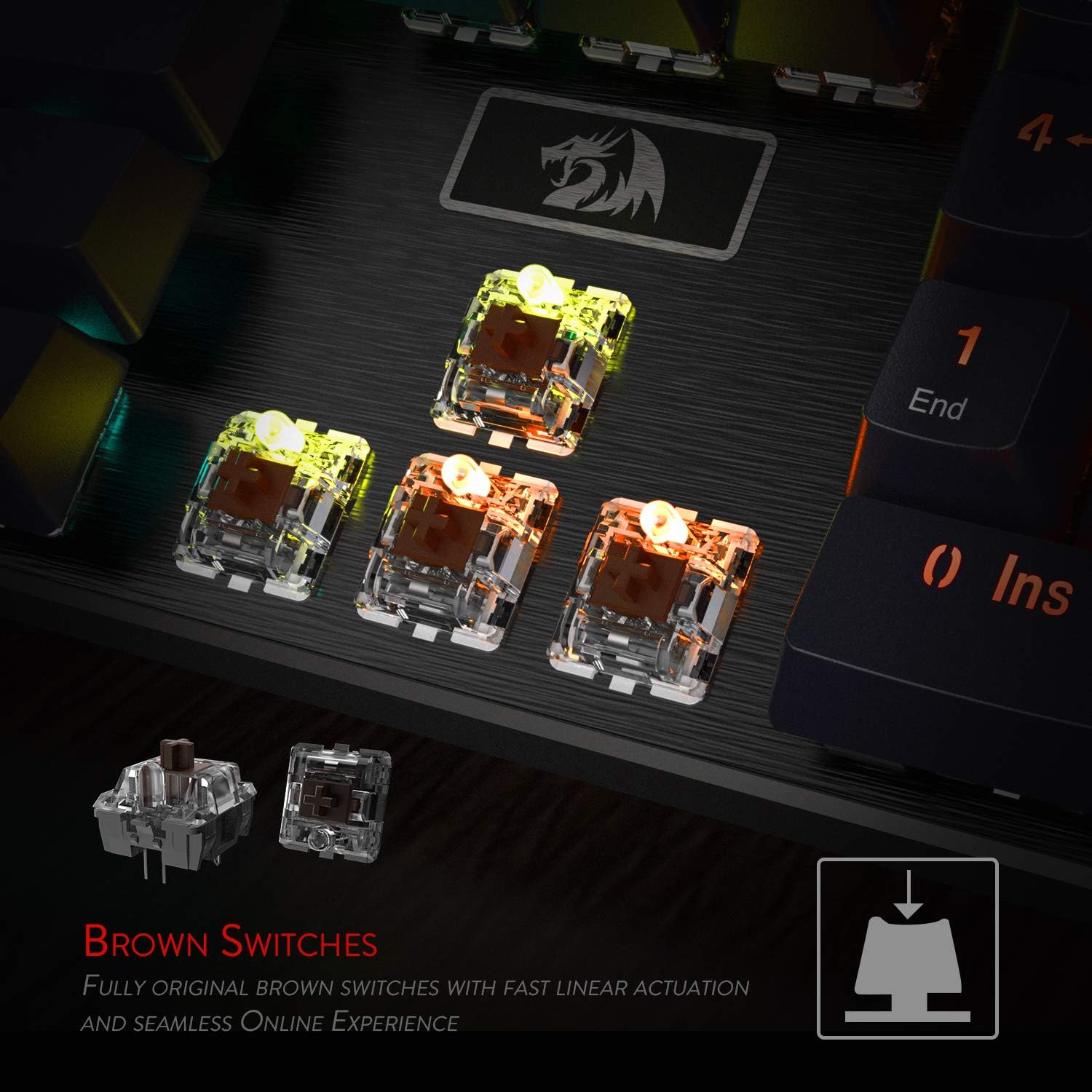 Redragon K556 RGB LED Backlit Wired Mechanical Gaming Keyboard, Aluminum Base, 104 Standard Keys: Computers & Accessories