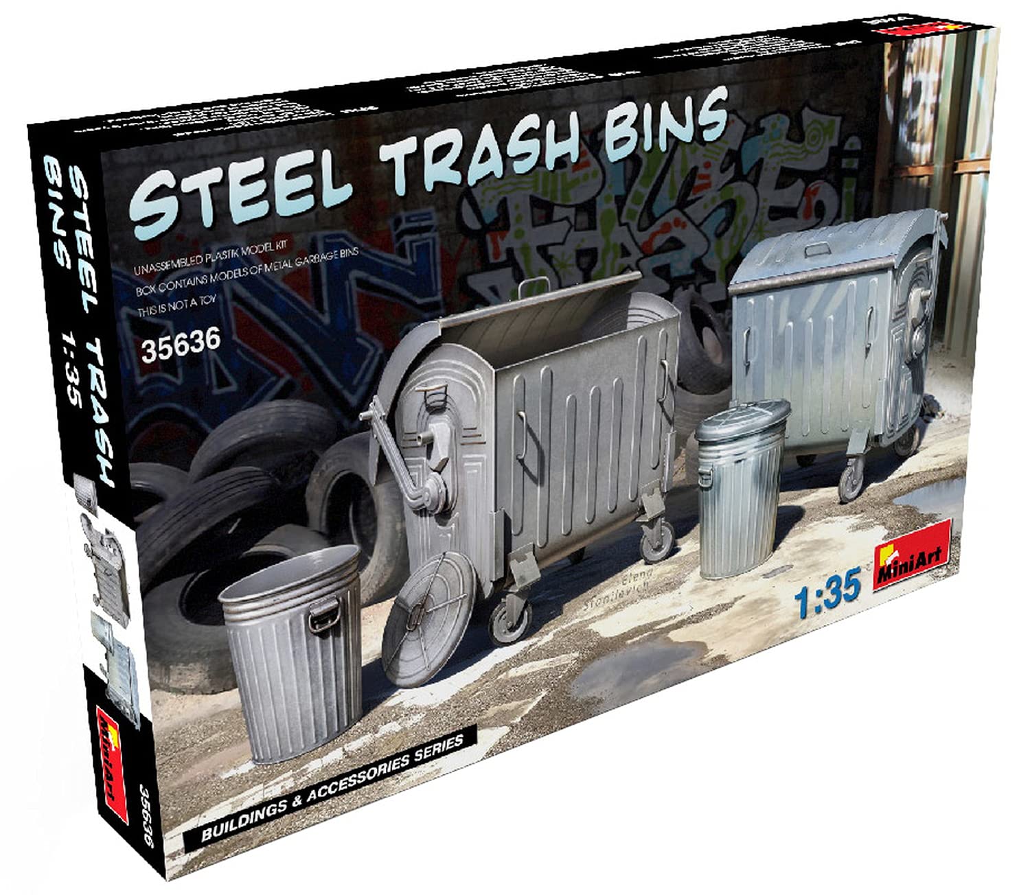 Miniart 1:35 - Steel Trash Bins