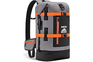 HEETA Dry Bags Waterproof Backpack 40L for Men & Women, Roll Top Heavy Duty Cushioned Hiking Backpack for Kayaking Boating Paddle Boarding Fishing Travel Camping Beach Vacation Cruise Ship Essentials