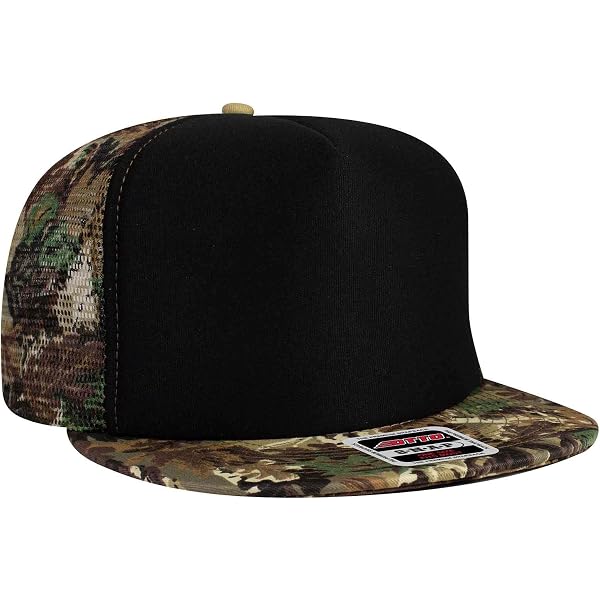 Neon Camouflage Trucker Hat - Foam Front 5-Panel High Crown Mesh Back Adjustable Snapback