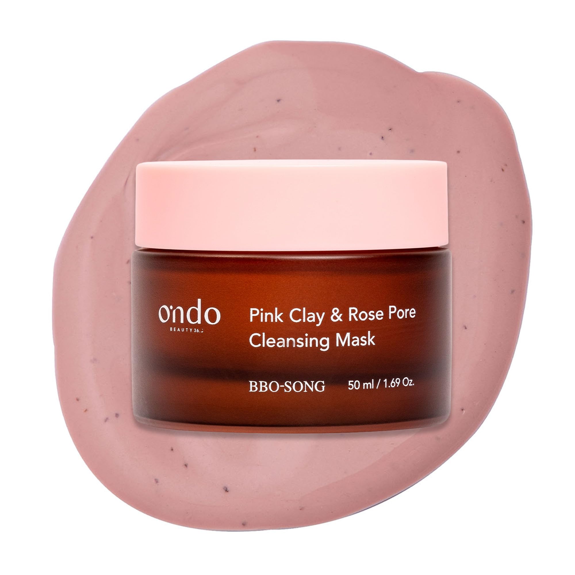 Ondo Beauty 36.5 Pink Clay Rose Pore Cleansing Mask, Deep Cleansing Face Mask with Pink Clay & Rose Water for Refined Pores & Radiant Skin, 50 g