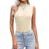 Zeagoo Womens Mock Turtleneck Tank Tops 2026 Slim Fitted Sleeveless Top Stretchy Basic Casual Layer Tee Shirts