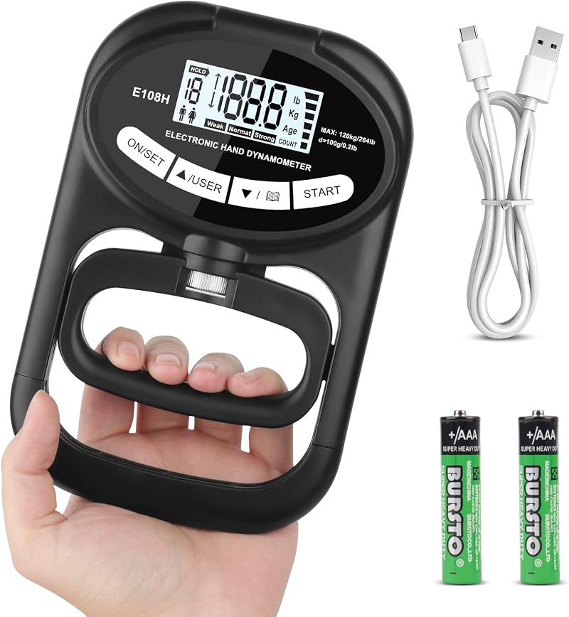 Mineup Electronic Hand Dynamometer 397 lbs 180kg Grip Strength Tester LCD USB
