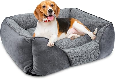 MIXJOY Dog Bed Medium Orthopedic Sofa Calming 63x53x20cm Grey