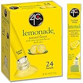 4C Powder Drink Mix Packets, Lemonade 1 Pack, 24 Count, Singles Stix On the Go, Refreshing Sugar Free Water Flavorings