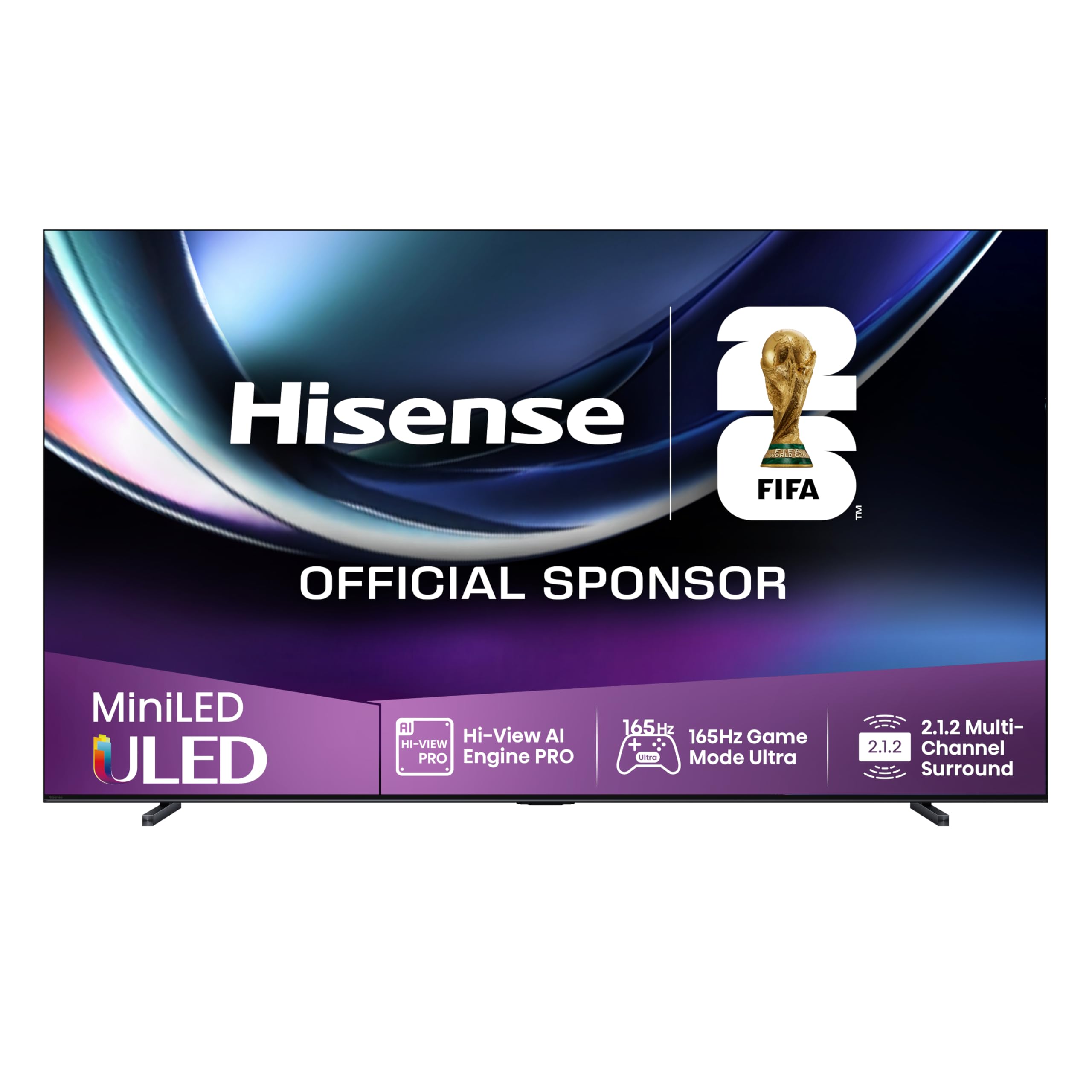 Hisense TV 100" Mini-LED 165Hz 4K 2025 100U7Q PRO, VIDAA U9 Smart TV mit 1000+APP, Dolby Vision IQ, HDR 10+ Adaptive, 165Hz Game Mode Ultra, Dolby Atmos 2.1.2 mit Subwoofer, Alexa Built-in
