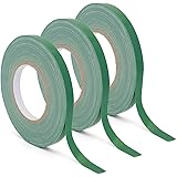 Floral Tape Green, Flower Wrap Adhesive Waterproof Tape for Bouquets by Royal Imports 0.5" (60 Yd/180 Ft) - 3 Rolls Bulk