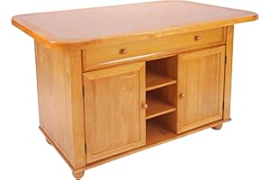 Sunset Trading Sunset Oak Selections Kitchen Island, Three Position Sliding Tile Top, Multicolor
