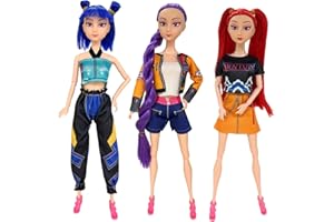 DreamJ Pop Dolls Figurine Set Christmas Dolls Gift for Kids Girls Christmas Birthday Figurine Decorations Gifts (A02-3Pcs)