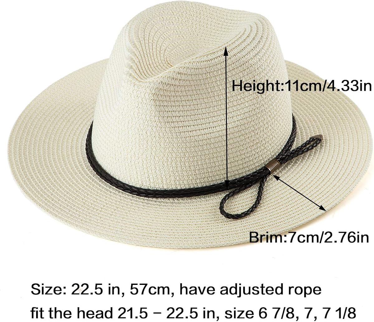 Wide Brim Fedora Hat Men Panama Straw 