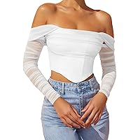 トップス VINTAGE RIBBED CORSET TOP LONG SLEEVE Long Sleeve Ribbed Corset Top Black | Dynamite