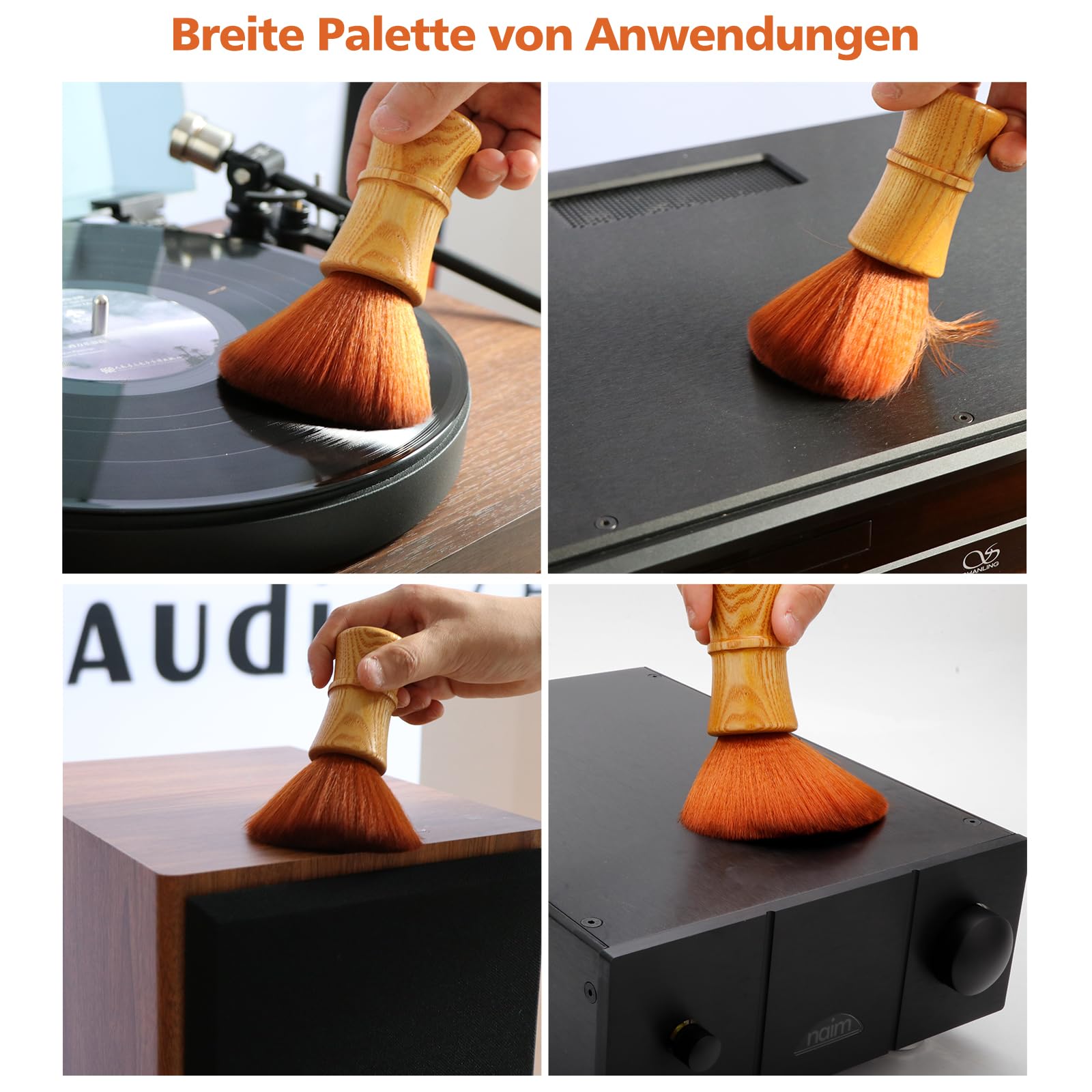 Monosaudio LP Reinigungsbürste Vinyl Schallplatte Reiniger, antistatische weiche Schallplatte Reinigungsbürste, Vinyl Staubentferner, Vinyl LP Reinigung Plattenspieler CD Album Cartridge Reiniger 8