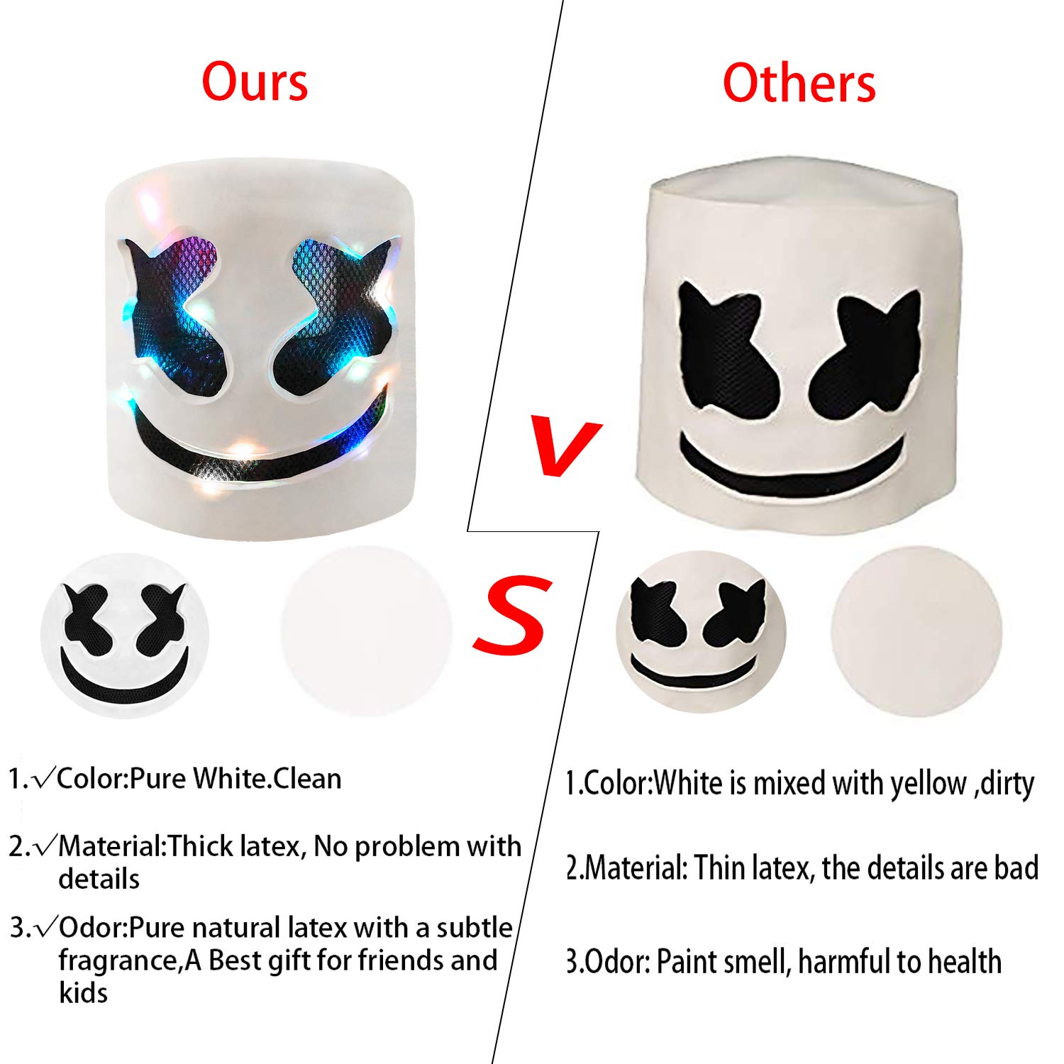 Funvolution DJ Helmet with LED 7 Color Light,DJ Mask for Kids and Adult,for Fans Meeting