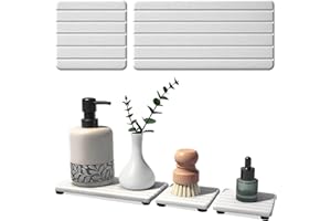 LYXEL 3PCS Stone Drying Tray, Stones Soap Trays, Water Absorbing Stone Tray for Sink, Fast Dry Diatomite Stones Mat, Used for Hand Soaps,Sponge,Toothbrush Holder in Bathroom Counter and Kitchen Sinks