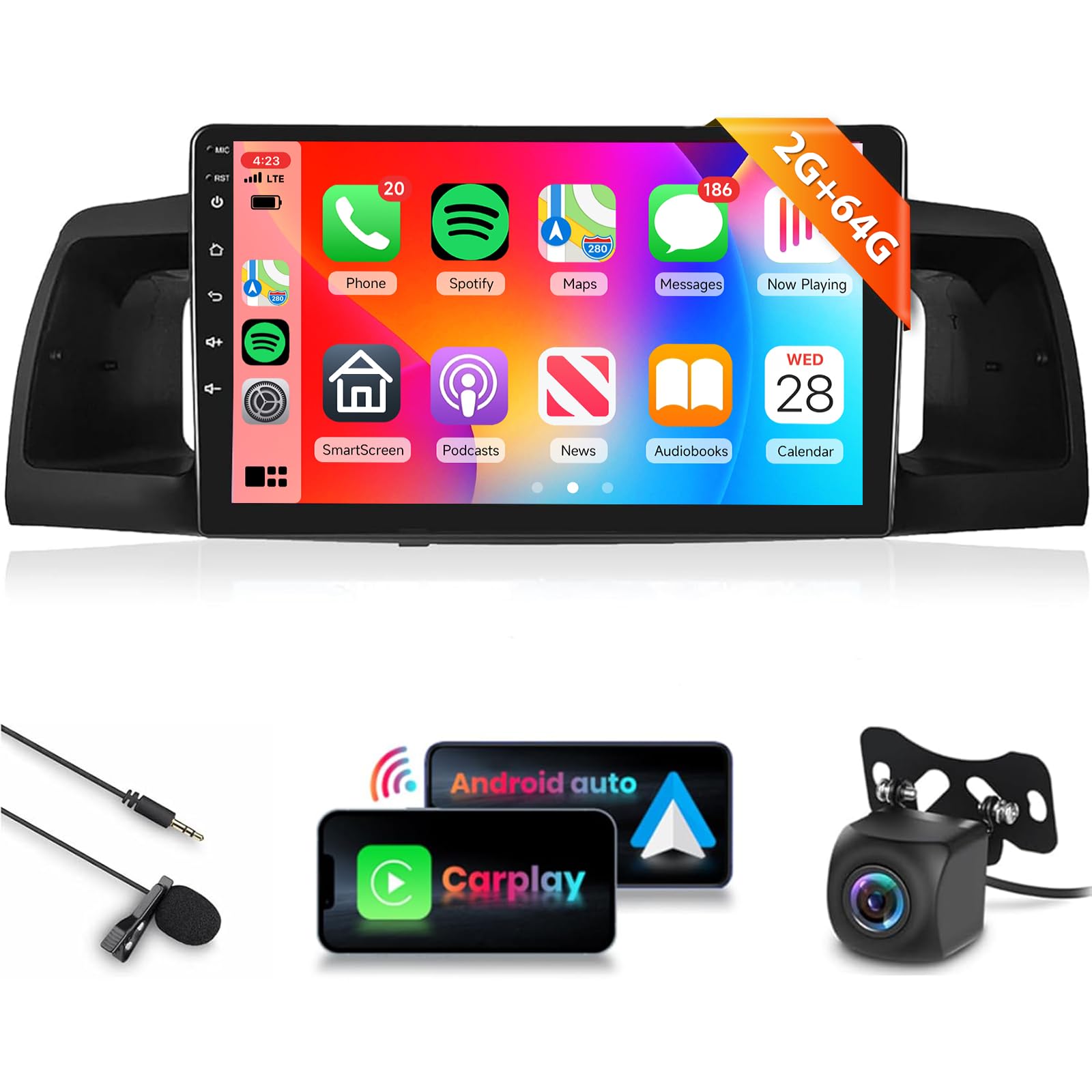 Photo 1 of ?HiFi 2G 64G? Radio for 2005-2012 Toyota Corolla EX-L Car Stereo with Wireless Carplay Android Auto MirrorLink,9'' 1080P Touch Screen Bluetooth WiFi GPS HiFi Audio OBD2 FM/RDS Backup Camera