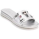 KARL LAGERFELD womens Jeslyn Flat Sandal Slide With Pins
